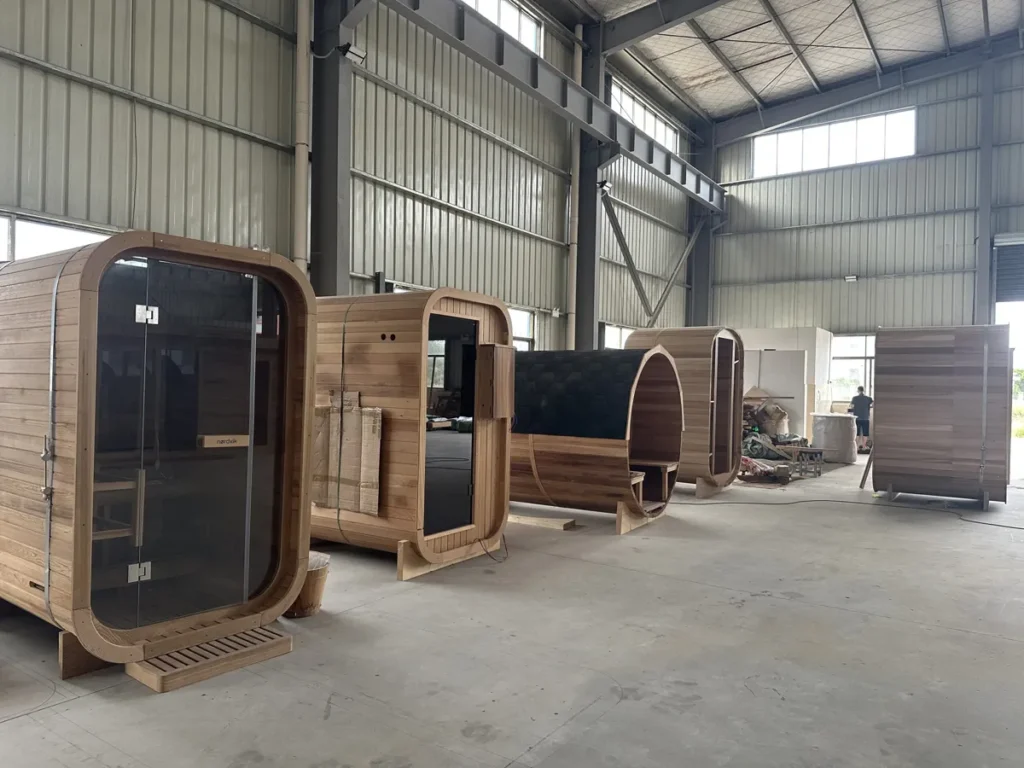 Outdoor sauna foundation planning and installation example