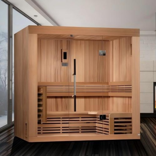 Wide Indoor Infrared Sauna Cabin with Corner Bench CSA-189 product image