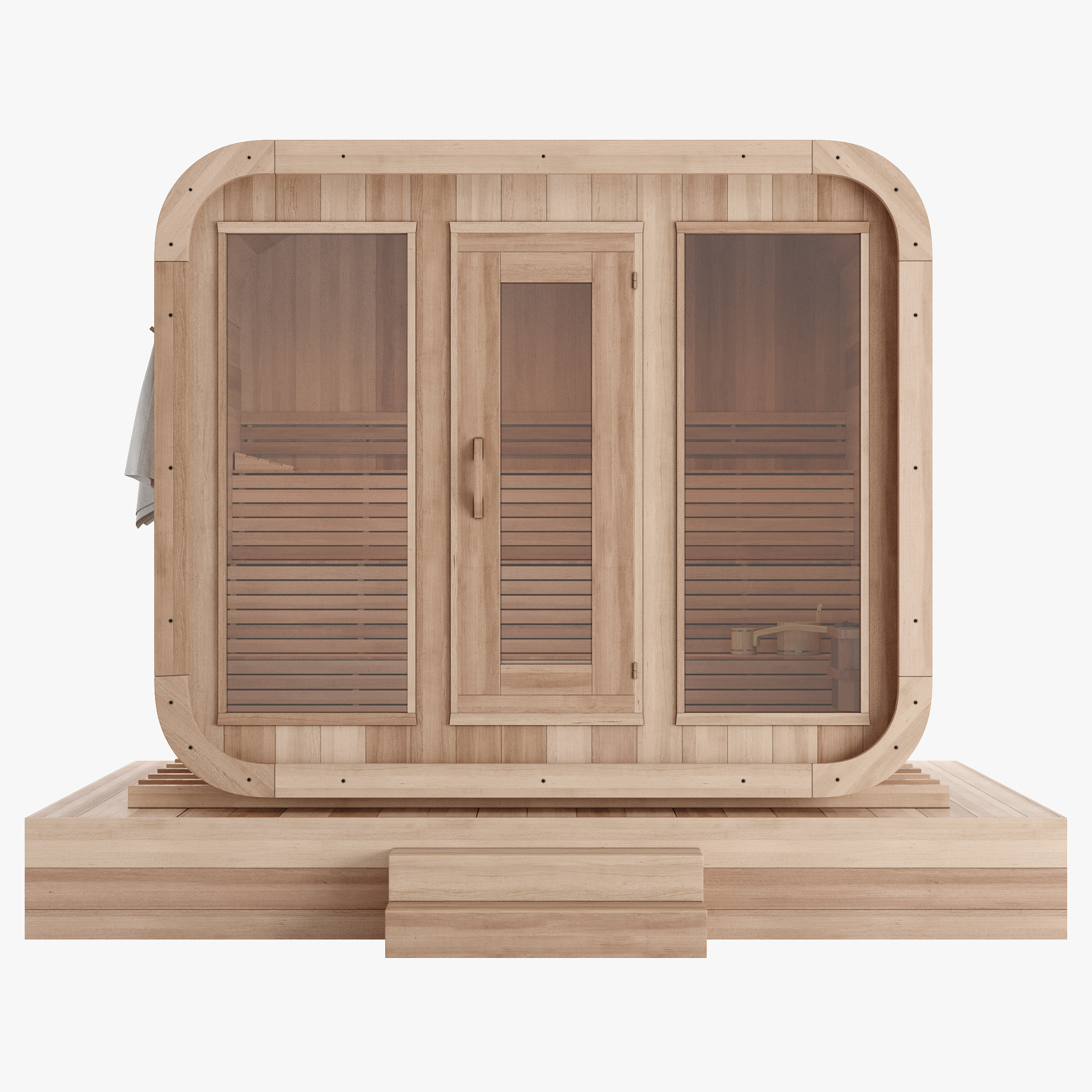 4 Person Backyard Sauna Room with Natural Wood Shell product image