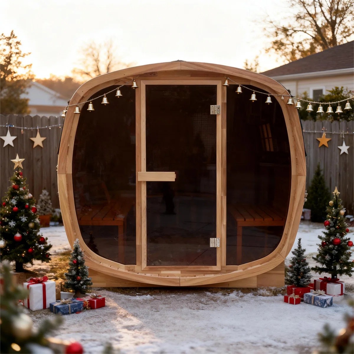 6 Person Resort Sauna Cabin with Large Outdoor Group Layout product image