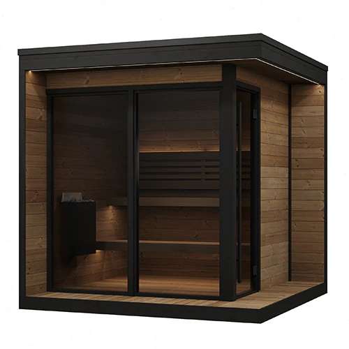 Commercial Wooden Sauna House - Outdoor Resort Spa Sauna with Moisture-Proof Wood Export Standard Exterior angle