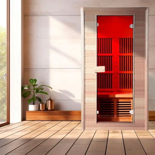 Narrow Indoor Infrared Sauna Cabin with Wall Panel Heating CSA-276 product view 1