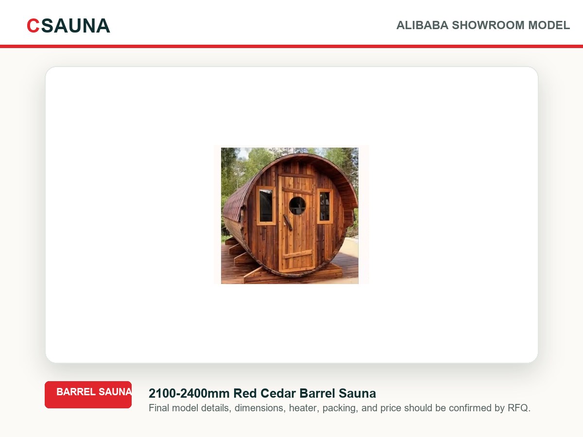 CSauna 2100-2400mm Red Cedar Barrel Sauna product image