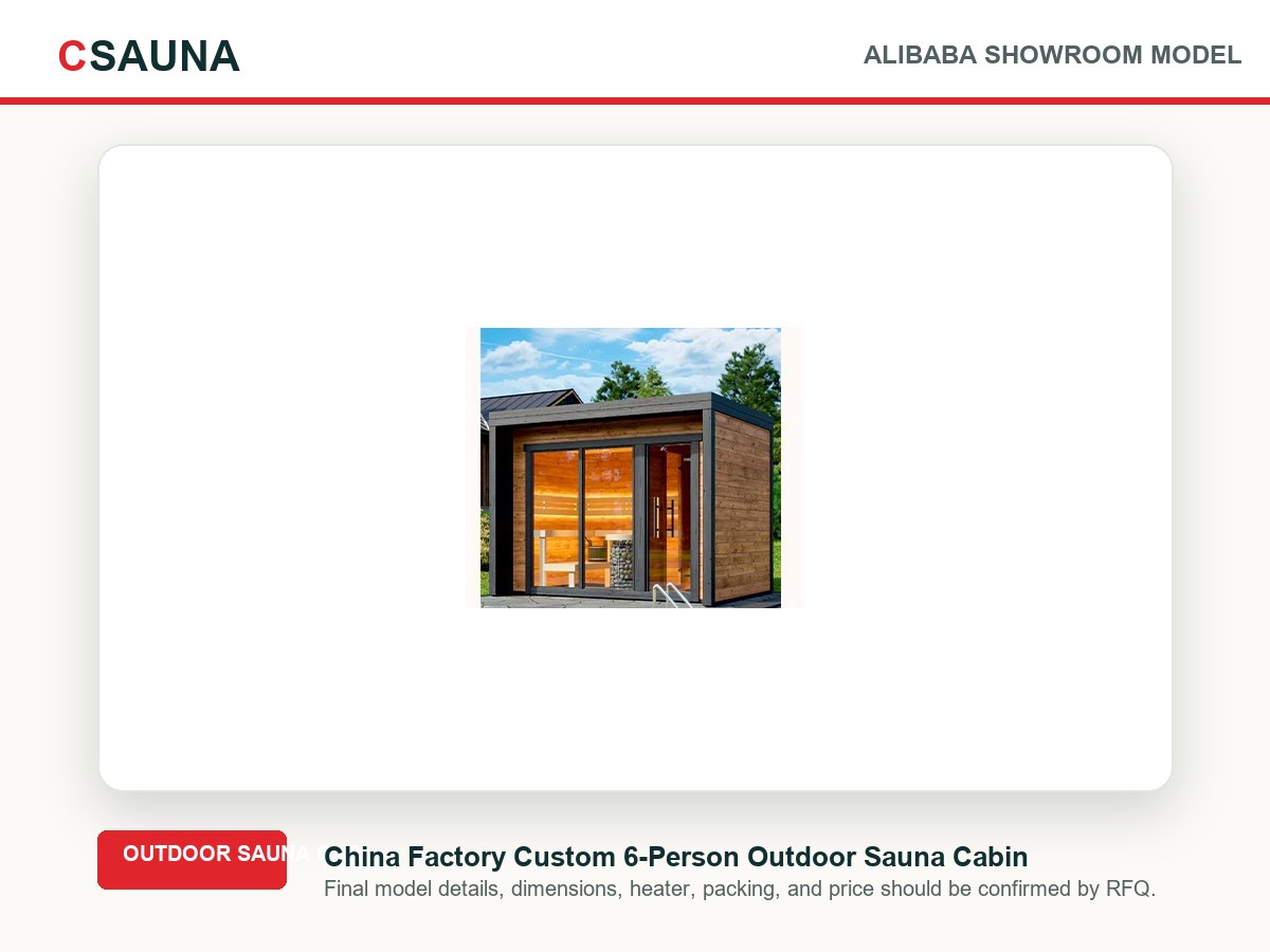 CSauna China Factory Custom 6-Person Outdoor Sauna Cabin product image