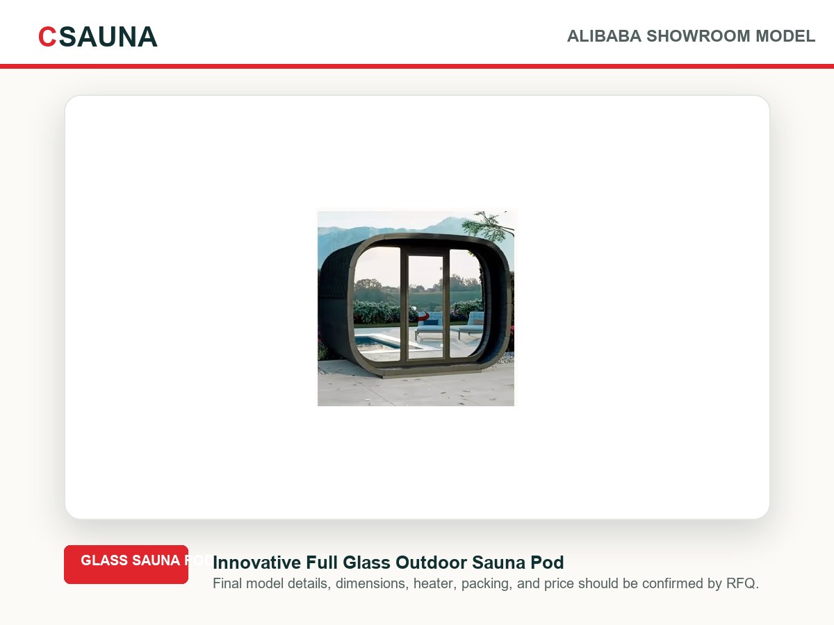 CSauna Innovative Full Glass Outdoor Sauna Pod product image