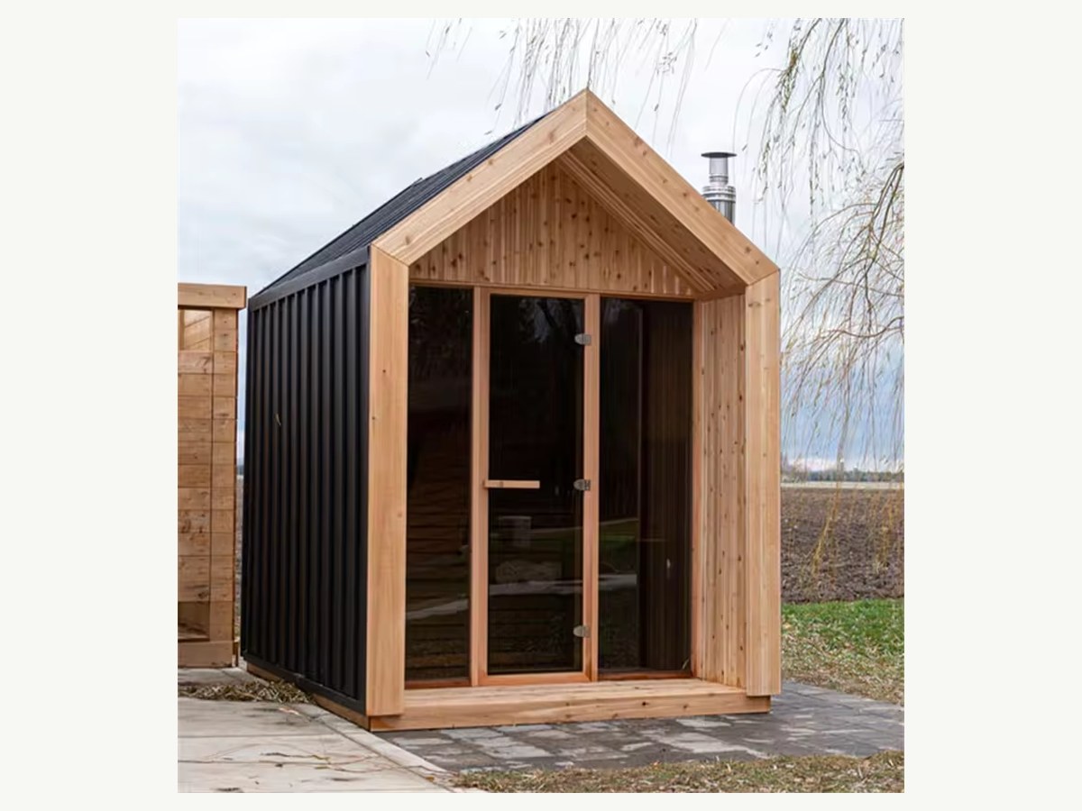 CSA-13 Modern Gable Roof Solid Wood Sauna Cabin