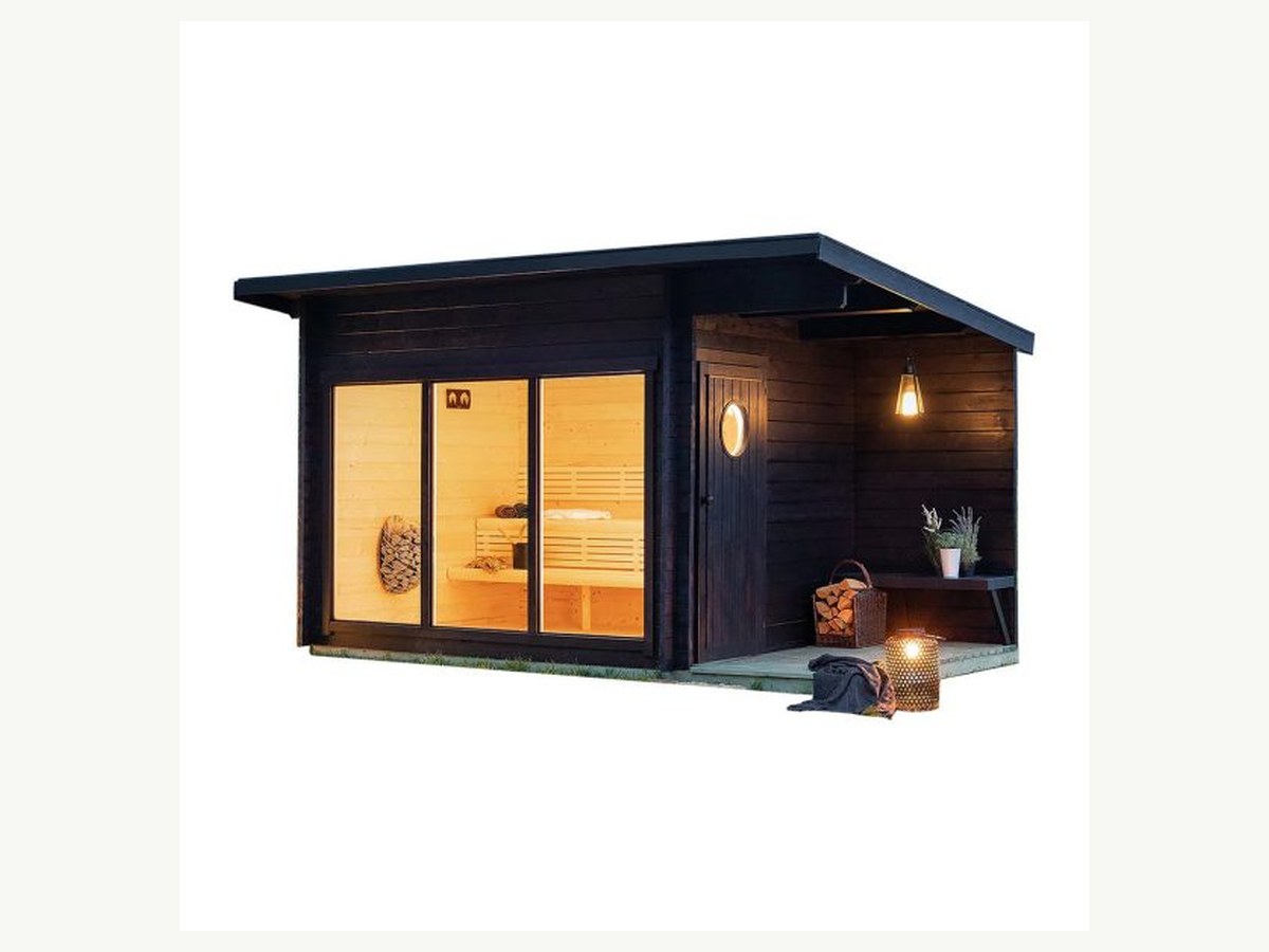 4-6 Person Dark-Stained Outdoor Wooden Sauna | CSA-26 product photo