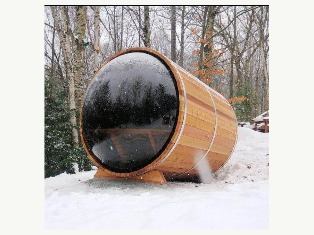 CSauna Outdoor Barrel Sauna with Electric Stove Red Cedar or Pine 6 Person Wooden Garden Steam Sauna Room product image