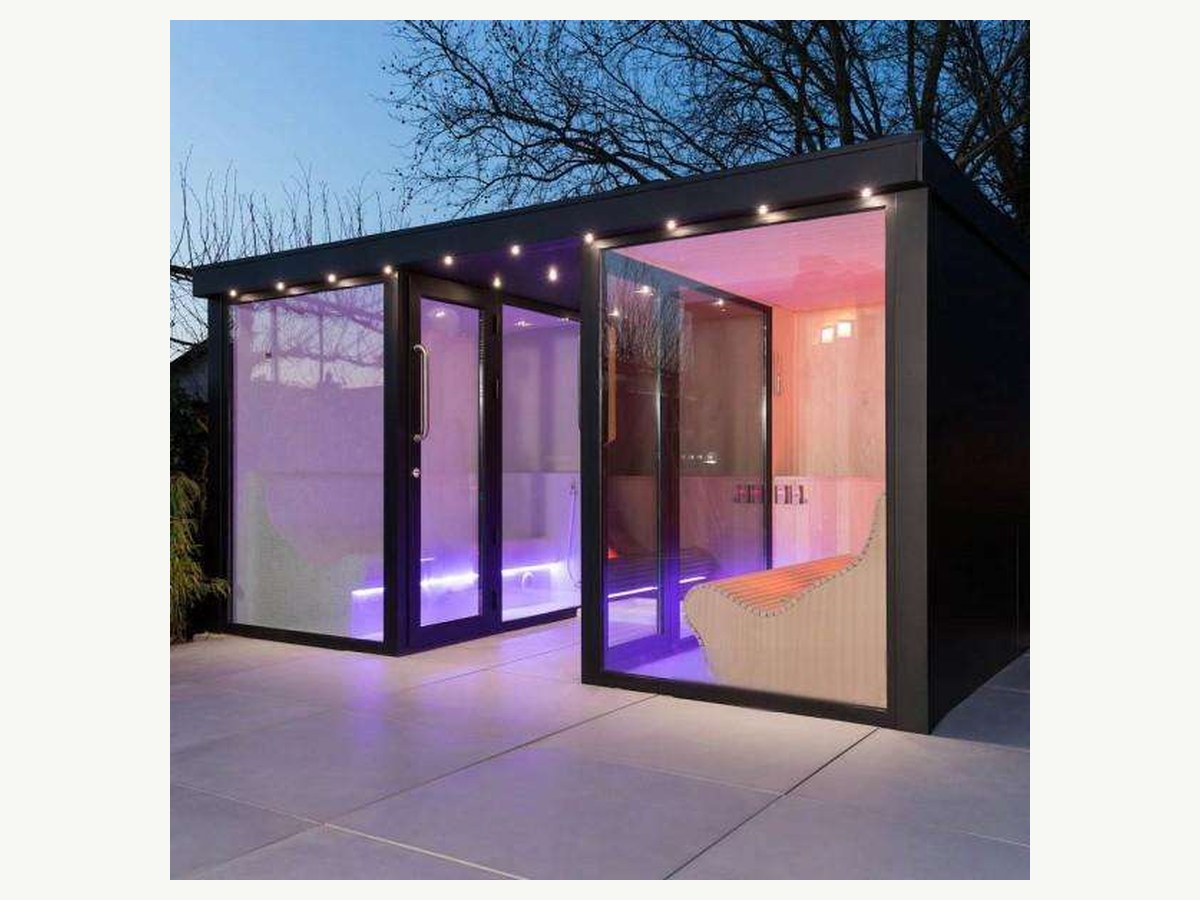 CSA-20 Full-Glass Outdoor Wooden Spa Sauna Cabin