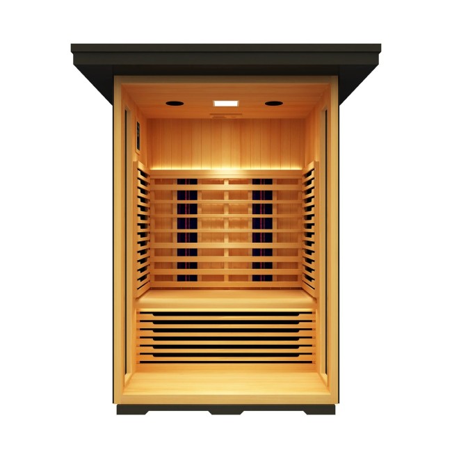 1-2 Person Hemlock Infrared Cabin Sauna with Low EMF Panels CSA-578 Exterior angle