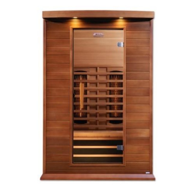 Compact Red Cedar Low EMF Infrared Cabin Sauna for 1-2 Person Use CSA-579 Exterior angle