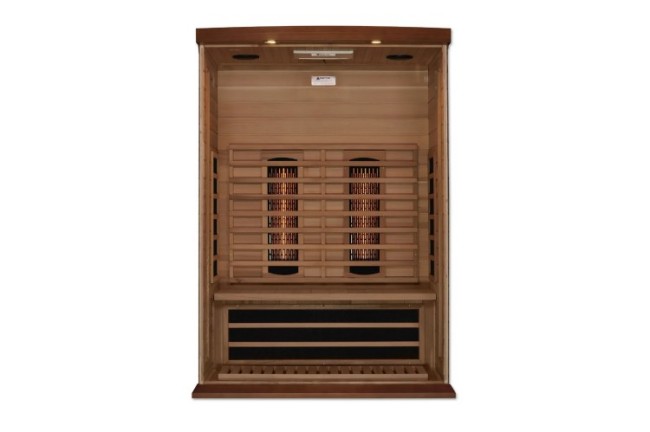 Compact Red Cedar Low EMF Infrared Cabin Sauna for 1-2 Person Use CSA-579 Door and glass