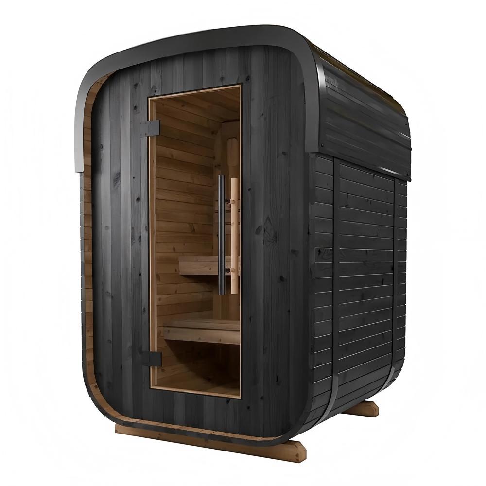 Cedar Barrel Sauna with Glass CSA-581 Side profile