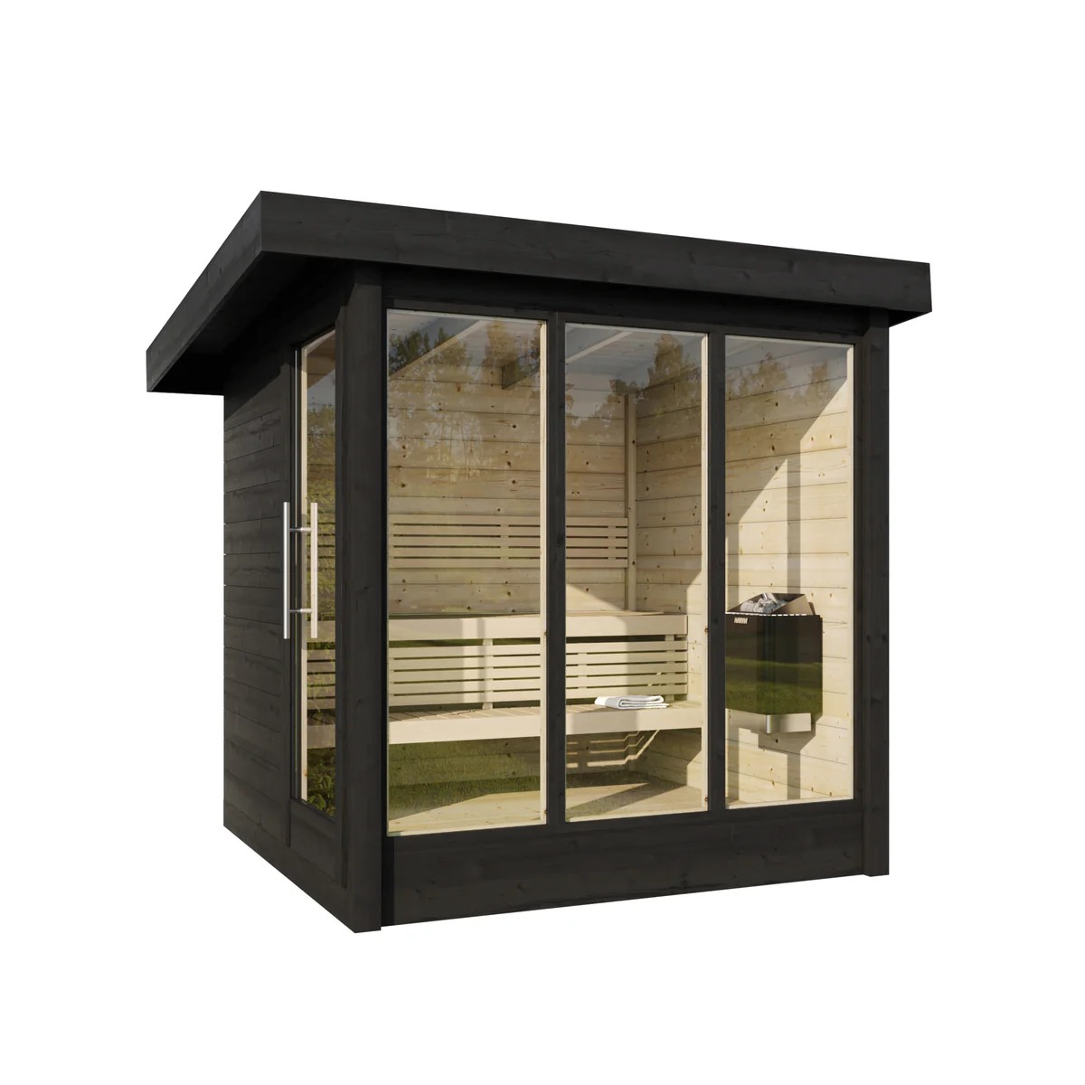 Outdoor Wood Cabin Sauna CSA-582 Interior view