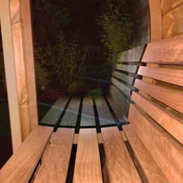 Cedar Barrel Sauna Glass Door CSA-584 Exterior angle