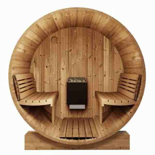 Cedar Barrel Sauna Glass Door CSA-584 Interior view