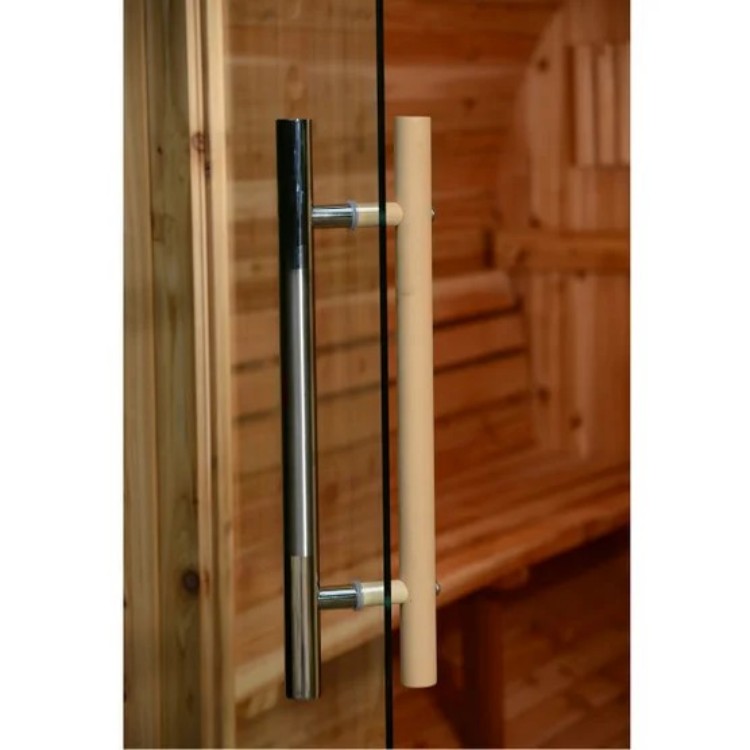 Outdoor Wood-Burning Barrel Sauna CSA-587 Side profile