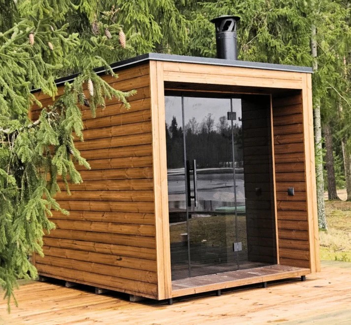 5 Person Outdoor Infrared Cabin Sauna with Bluetooth CSA-588 Exterior angle