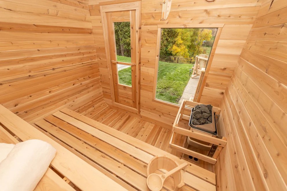 Cedar Outdoor Curved Cabin Sauna with LED Lighting CSA-589 Buyer reference