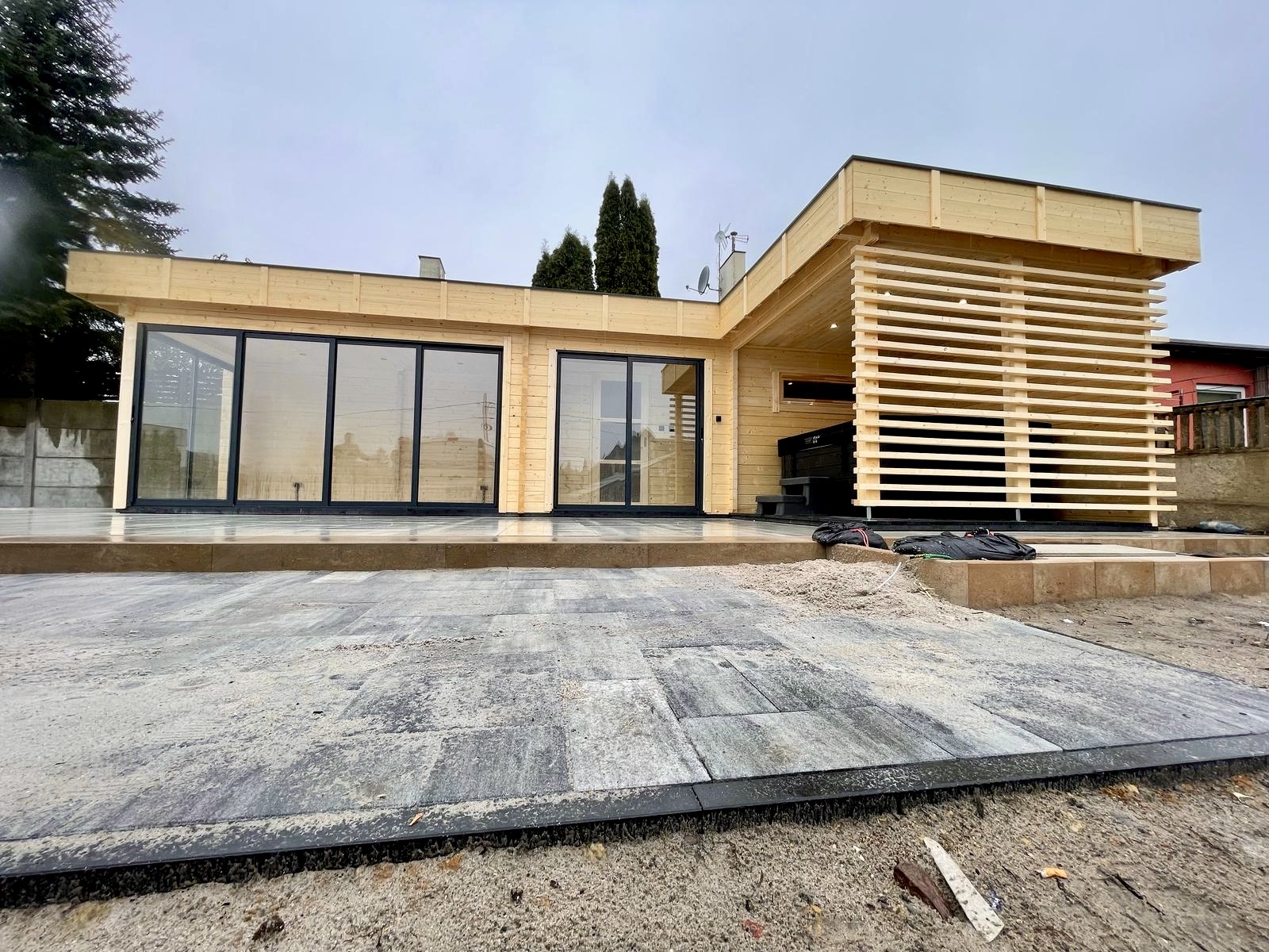 Modern Outdoor Sauna Room with Glass Facade product image