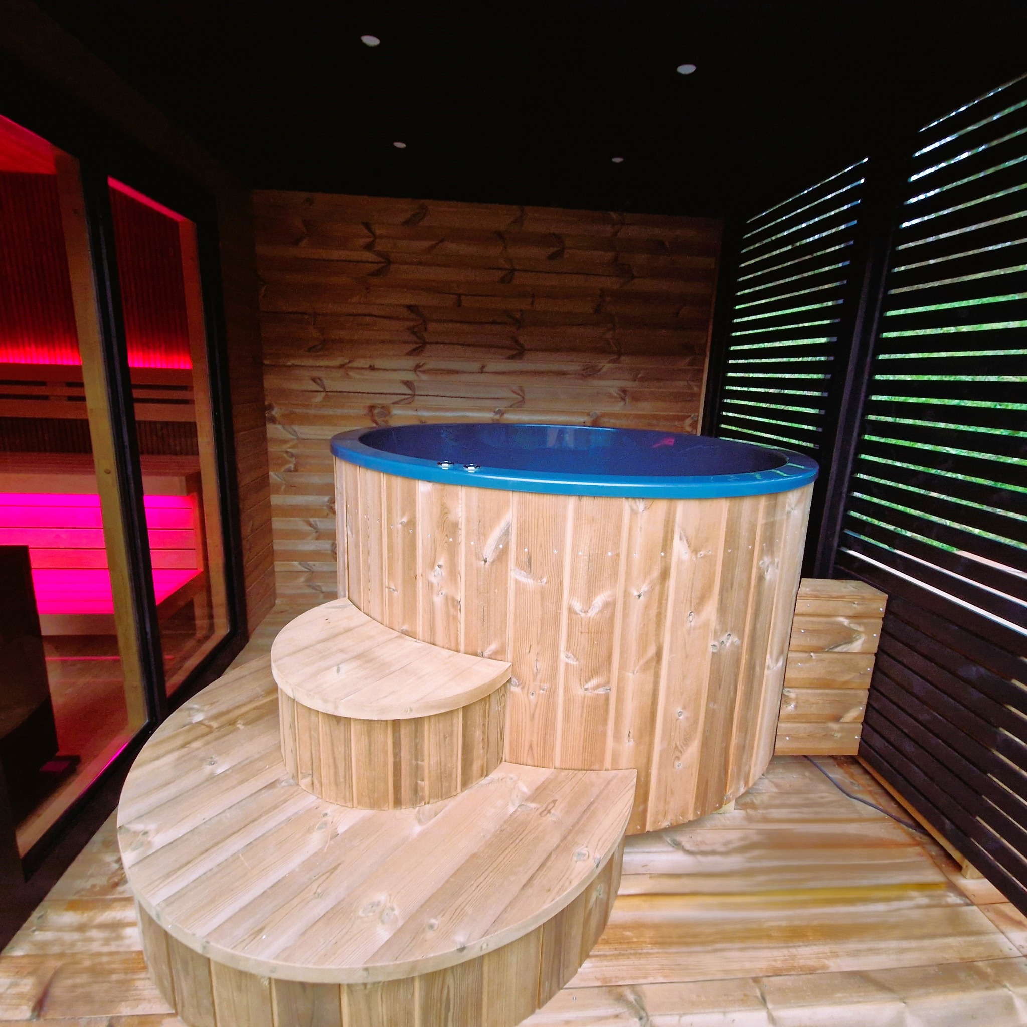 Modern Outdoor Sauna Room with Glass Facade CSA-594 Side profile