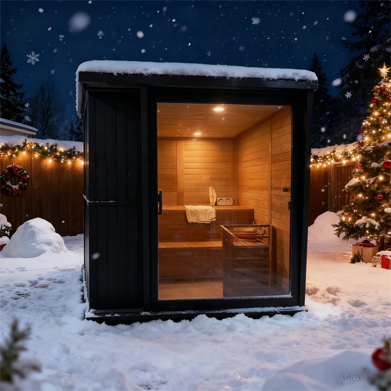 Hemlock Indoor Sauna Room with Digital Control CSA-597 Exterior angle
