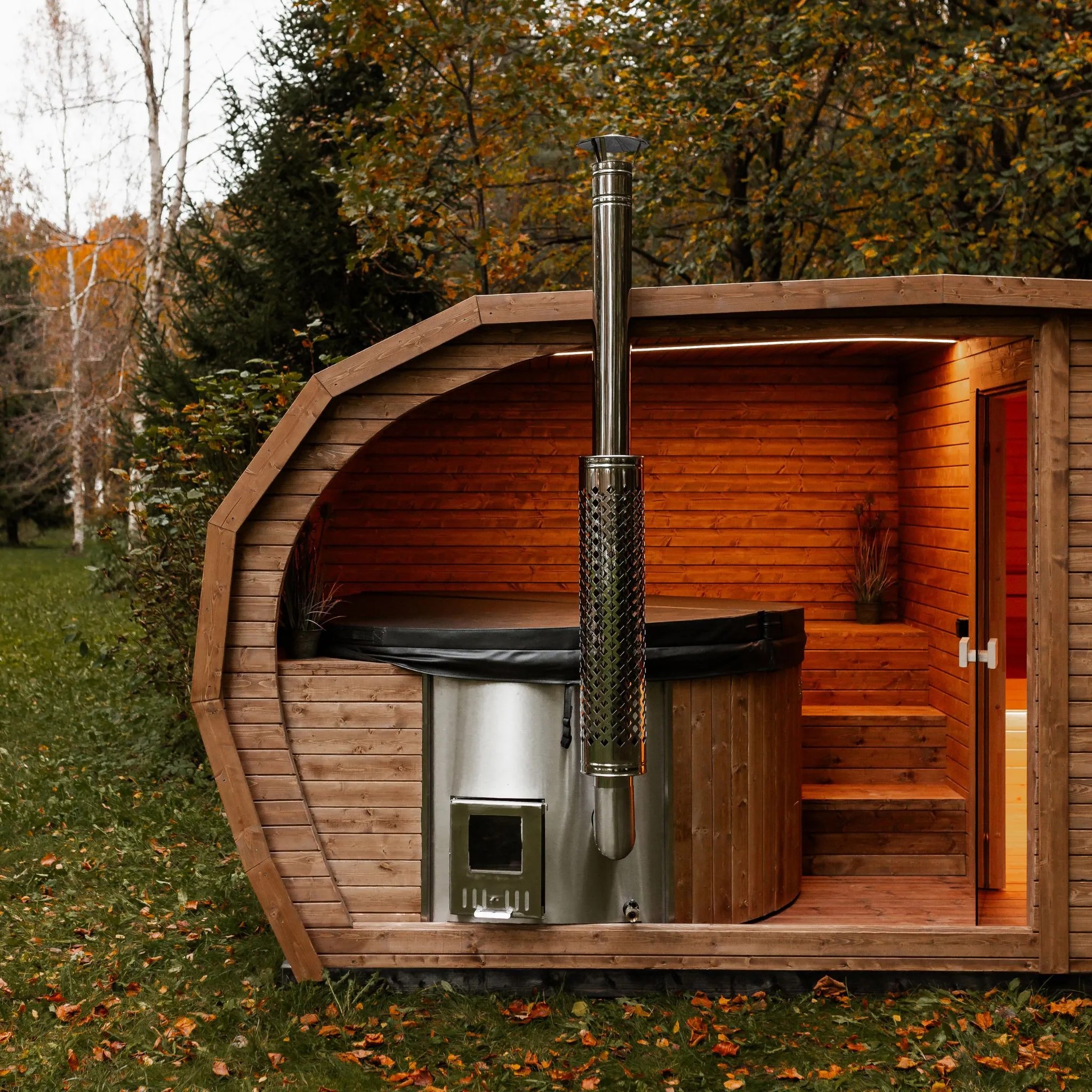 Outdoor Wood Cabin Sauna for Backyard Dealer Programs CSA-602 Exterior angle