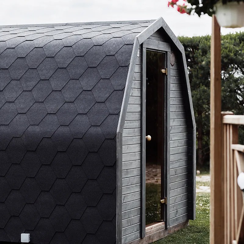 Wood Outdoor Steam Pod Sauna CSA-604 Exterior angle