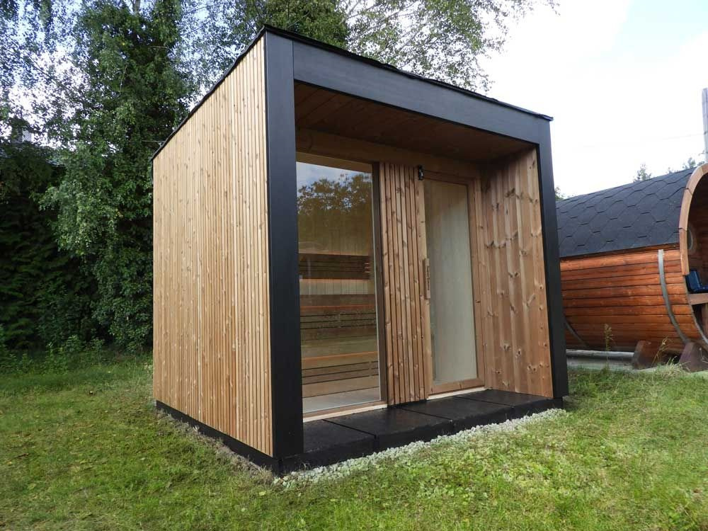 Solid Red Cedar Outdoor Far Infrared Sauna Cabin CSA-606 Interior view