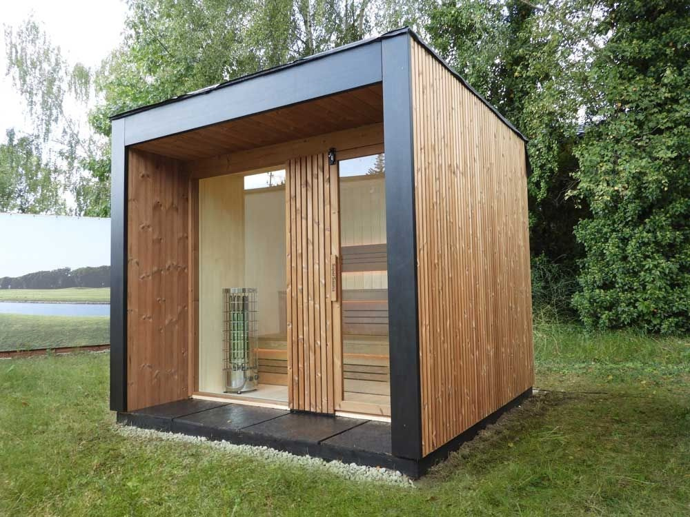 Solid Red Cedar Outdoor Far Infrared Sauna Cabin CSA-606 Door and glass