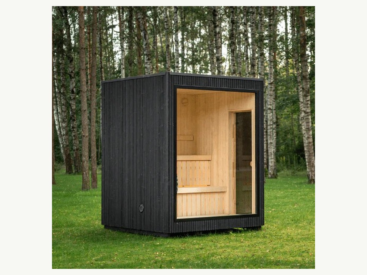 CSauna Nordic Minimalist Cube Sauna Cabin, 2-4 Person Outdoor Sauna Room with Open Terrace & Private Enclosure product image