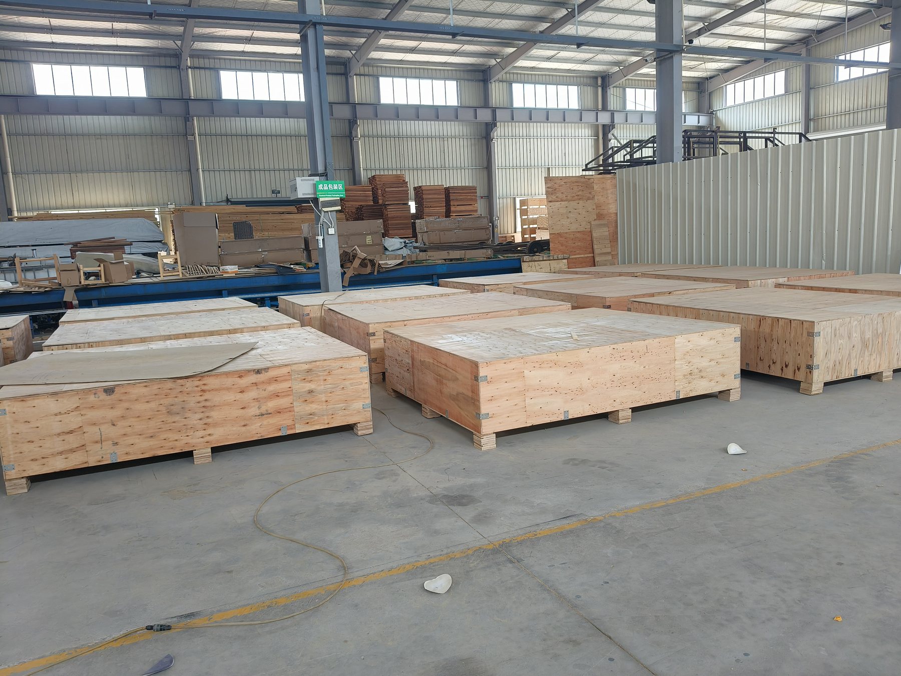 Packed sauna room sections