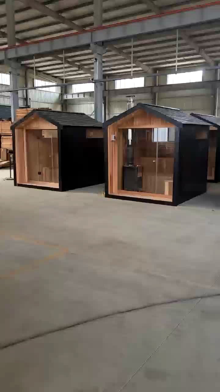 Finished sauna lineup in workshop