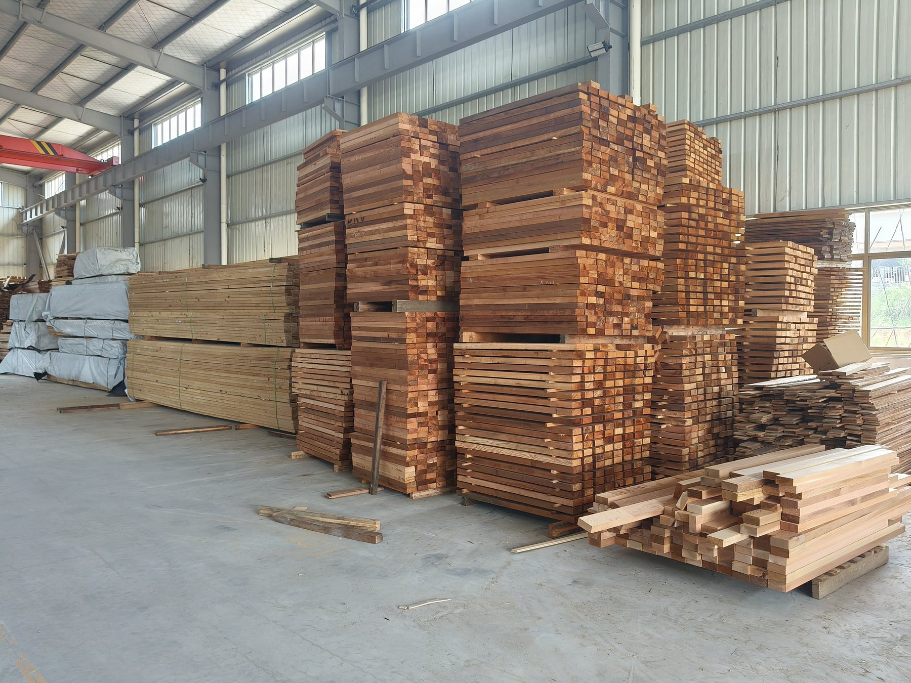 Wood parts prepared in the workshop