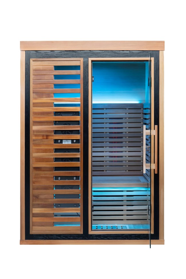Slatted-Front Indoor Infrared Sauna Cabin with Color Light CSA-181 product view 6