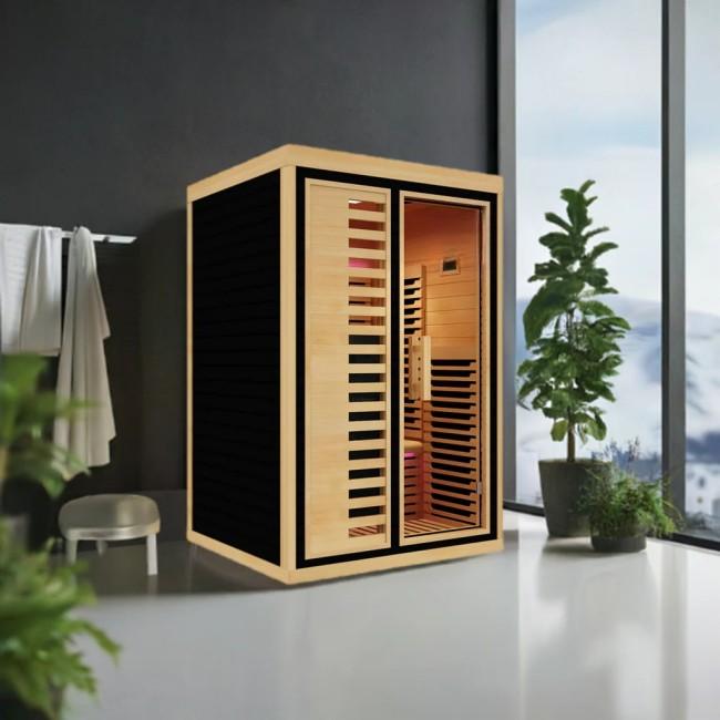 1 Person Indoor Wood Infrared Sauna with Carbon Fiber Panels CSA-188 Side profile