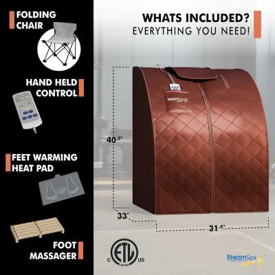 Single User Portable Steam Sauna Tent for Home Setup CSA-317 Interior detail