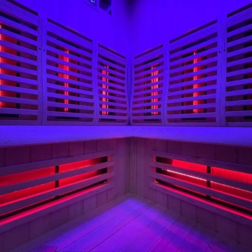Corner Indoor Infrared Sauna Cabin with Wraparound Bench CSA-277 product view 4