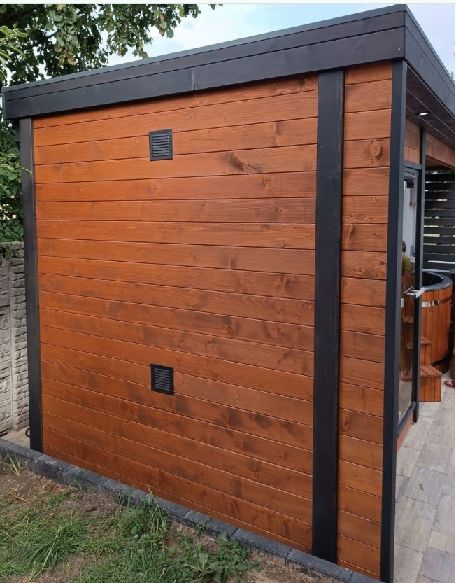 Wood Outdoor Barrel Sauna Cabin CSA-507 Door and glass