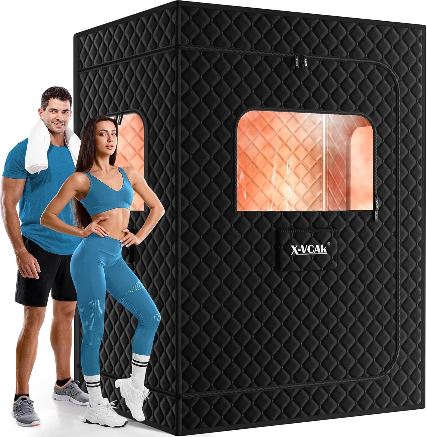 2 Person Personal SPA Compact Size Fits Closet for Portable Single Sauna Pod Exterior angle