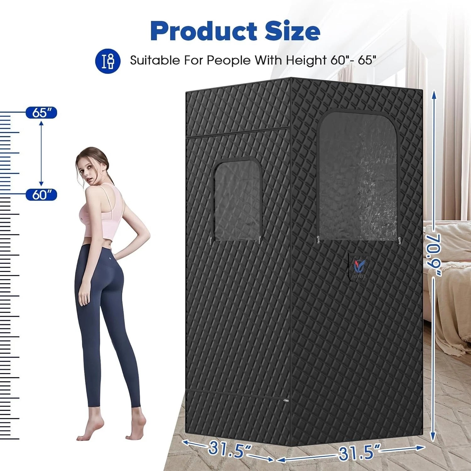 2 Person Portable Steam Sauna Tent CSA-389 Exterior angle
