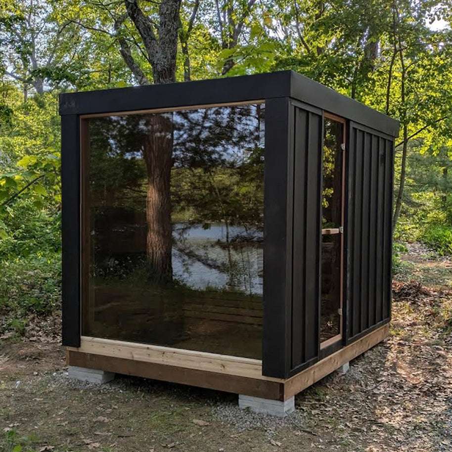 2 Person Outdoor Wood Prefab Sauna Room Door and glass