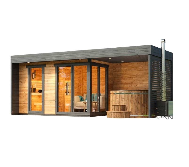 Outdoor Steam Sauna Room with Classic Straight Bench product image