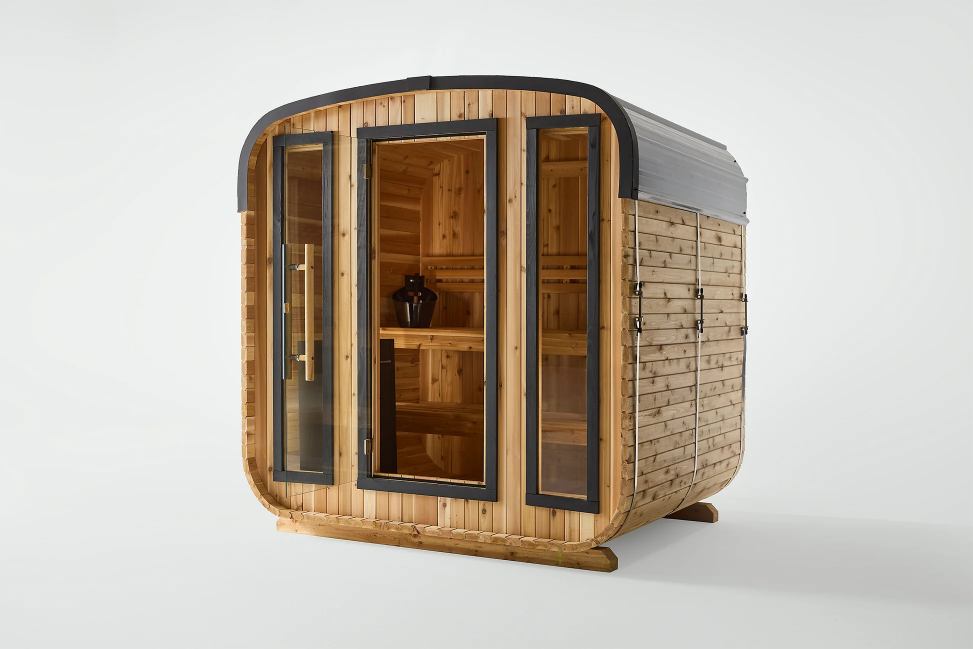 New Style Garden Villa Panoramic Glass Sauna Room, Solid Wood Sauna Room for Home Use in Gardens and Villas Door and glass