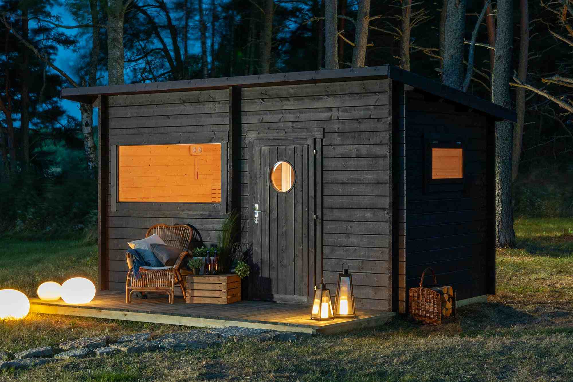 Wood Outdoor Steam Sauna Room CSA-255 Exterior angle