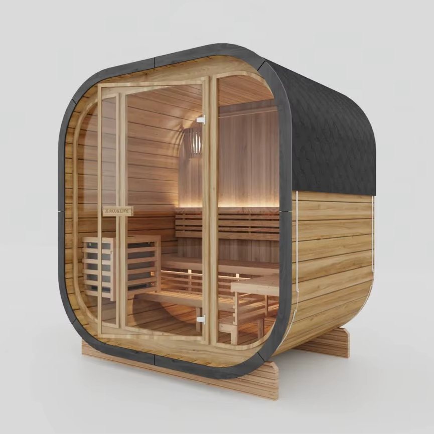 3-Person Red Cedar Barrel Sauna product image