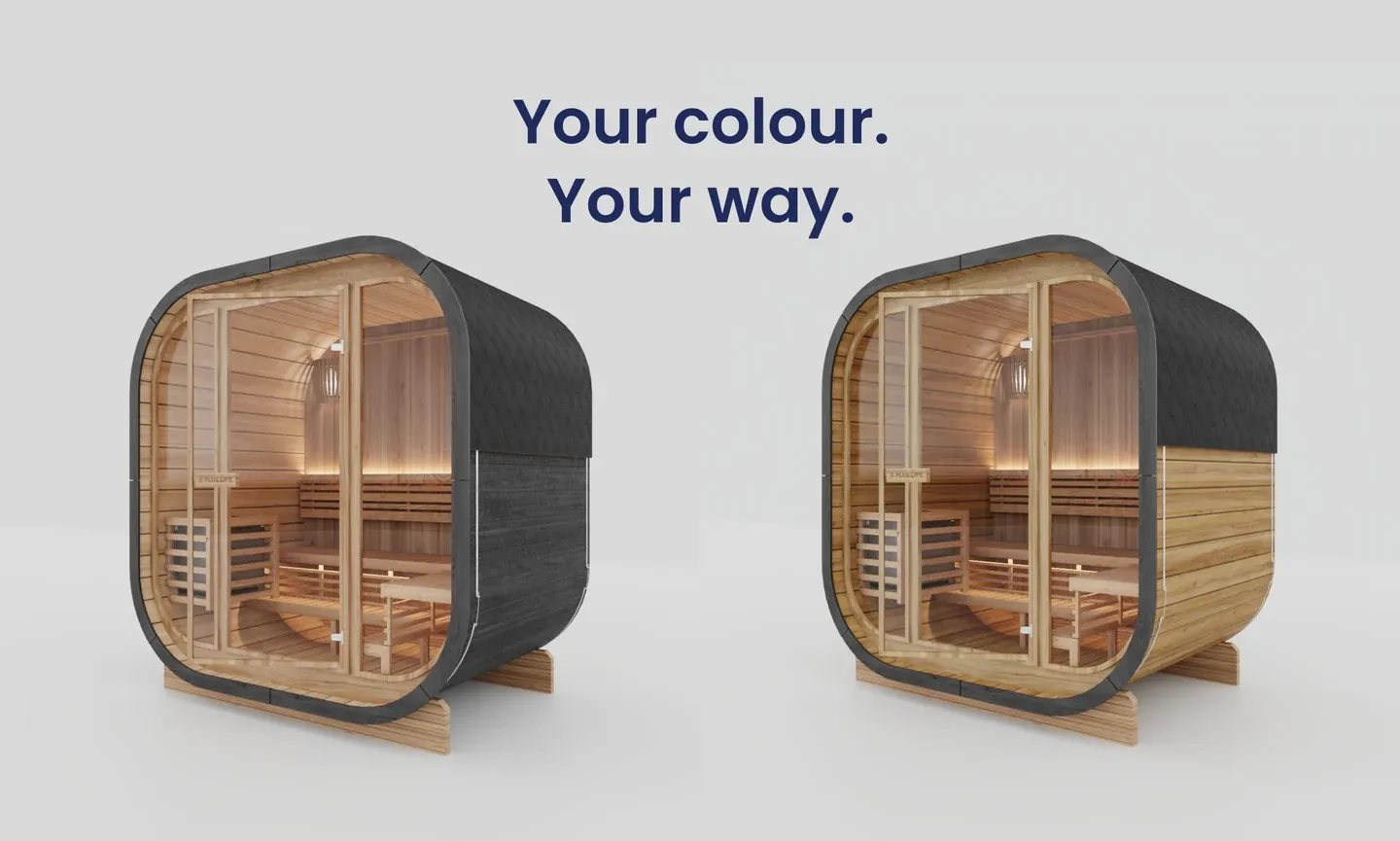 3-Person Red Cedar Barrel Sauna CSA-01 Side view