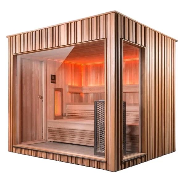 CSA-02 Outdoor Cedar Cube Sauna Cabin finish detail