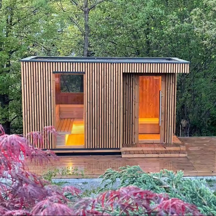 CSA-24 4-Person Electric Outdoor Sauna House Cabin finish detail