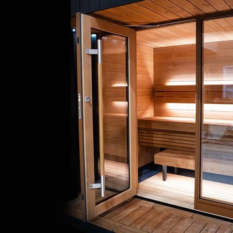 4-Person Outdoor Sauna Room, Factory-Made Steam Room for Sweating Door and glass